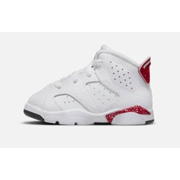 NIKE Air Jordan Retro 6 'Red Oreo' TD Sneakers Size 7C - Picture 1 of 7